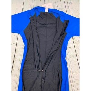 One Piece Snorkeling Surfing Swim Suit Short Sleeve Rashguard Sun Protect Small